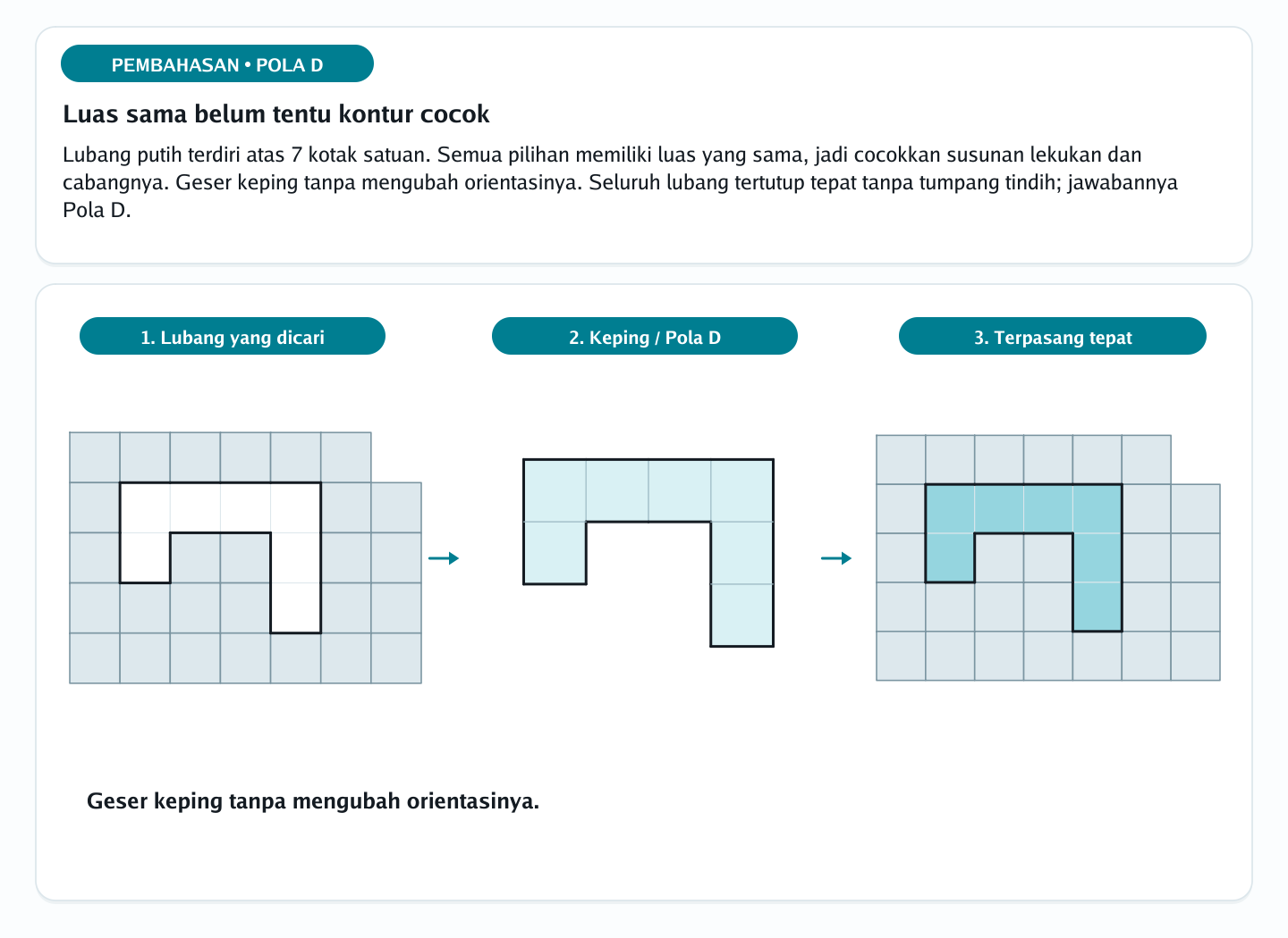 Pembahasan soal keping pelengkap nomor 4 — psikotes kemampuan spasial