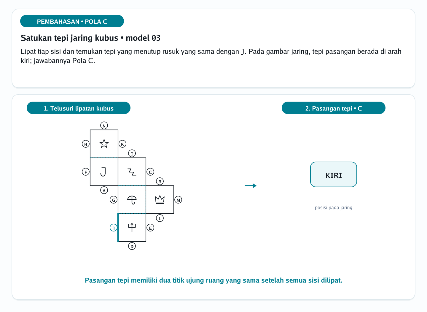 Pembahasan soal jaring-jaring bangun ruang nomor 33 — psikotes kemampuan spasial
