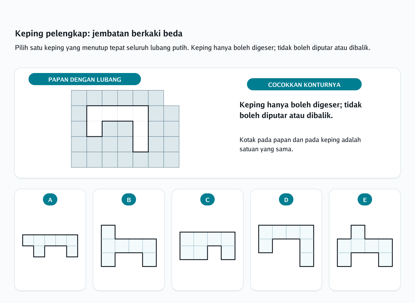 Soal keping pelengkap nomor 4 — psikotes kemampuan spasial