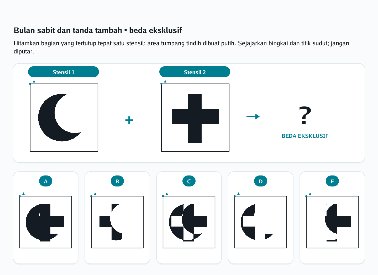 Soal lapisan transparan nomor 4 — psikotes kemampuan spasial