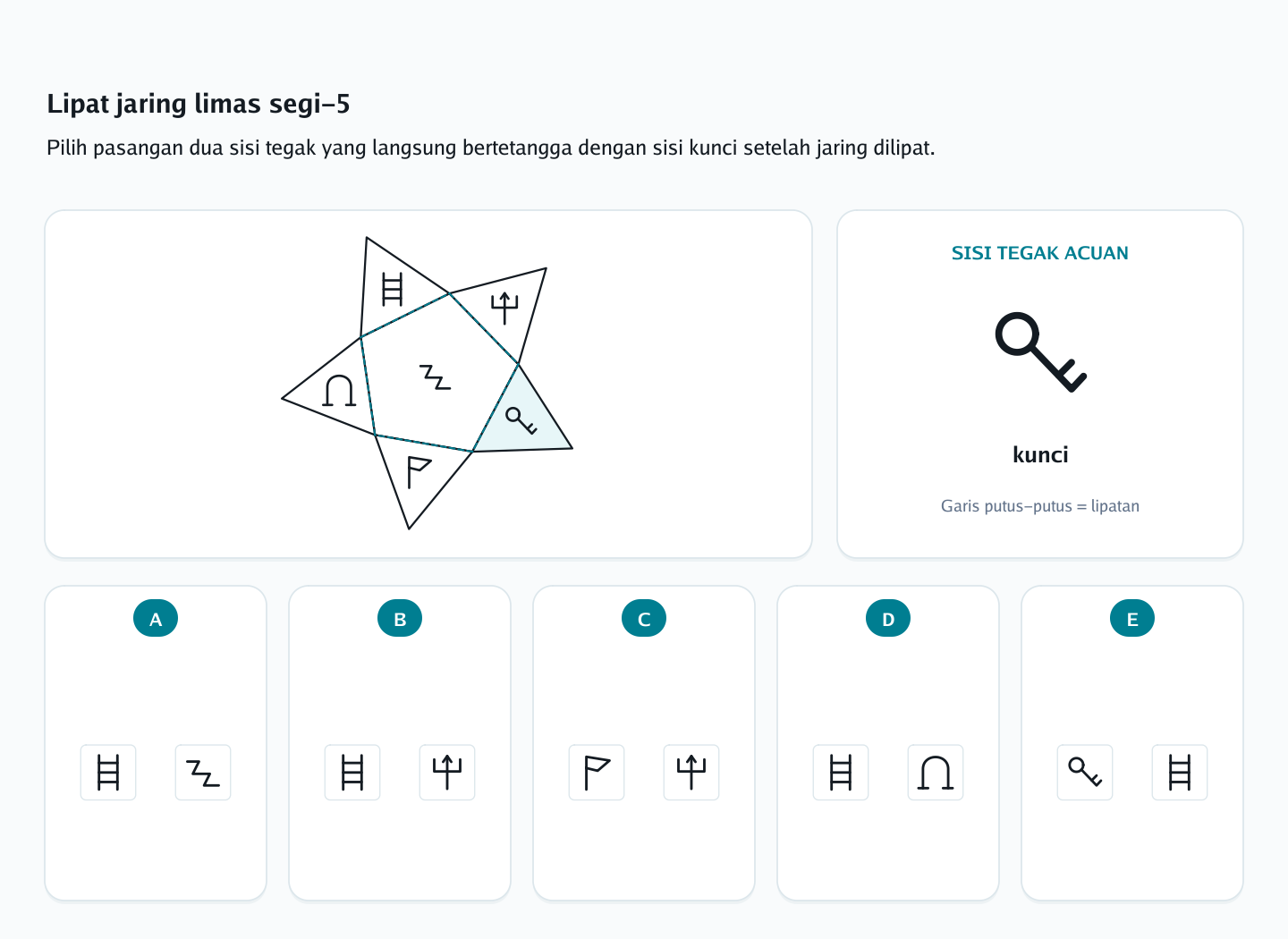 Soal jaring-jaring bangun ruang nomor 24 — psikotes kemampuan spasial