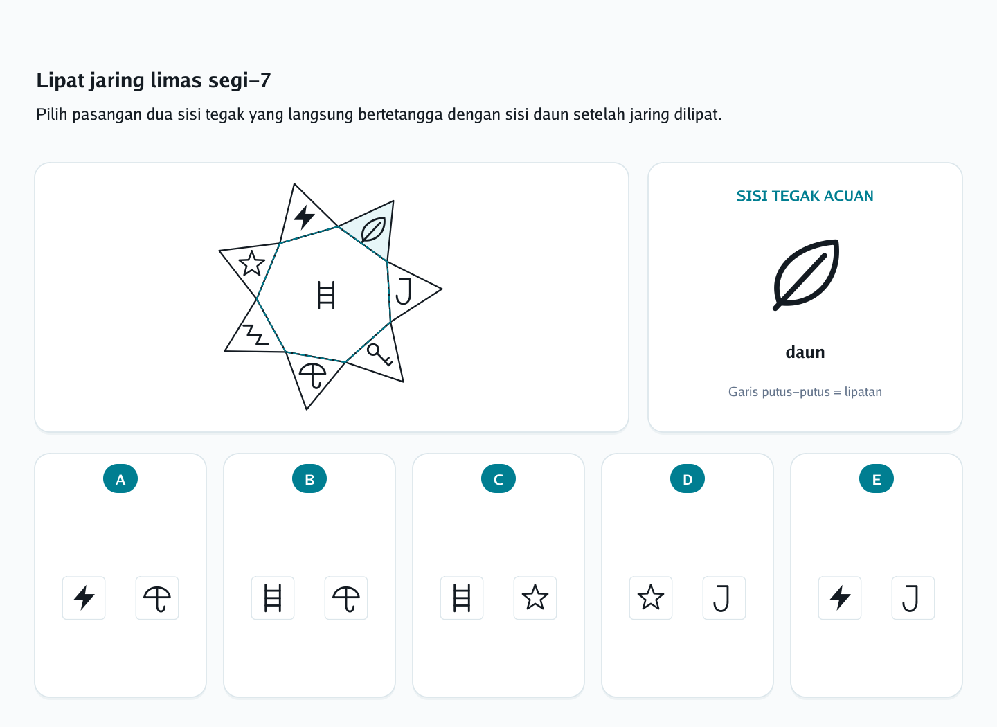 Soal jaring-jaring bangun ruang nomor 28 — psikotes kemampuan spasial